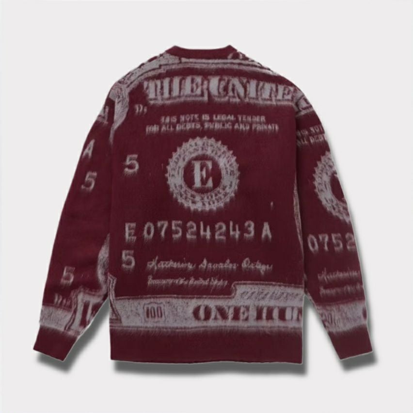 Supreme シュプリーム 2025SS Money Sweater マニーセーター バーガンディ1