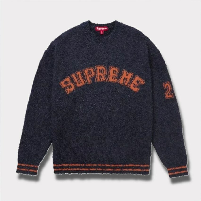  Supreme シュプリーム 2025SS Textured Arc Sweater テクスチャードアークセーター ネイビー
