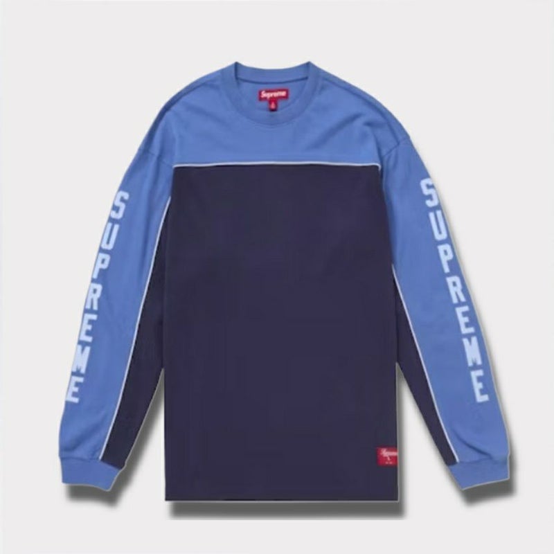 Supreme シュプリーム 2025SS Paneled piping L/S Top パネルパイピングロングスリーブトップ Tシャツ ネイビー 紺