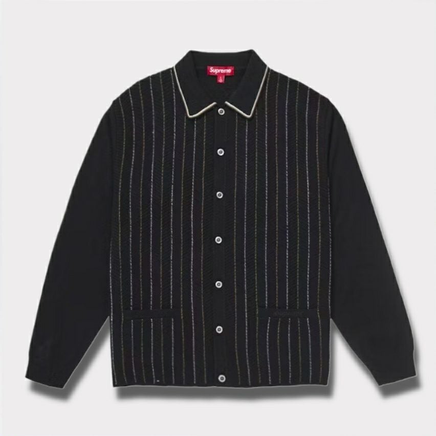 Supreme シュプリーム 2025SS Herringbone Cardigan ヘリンボーンカーディガン ブラック 黒