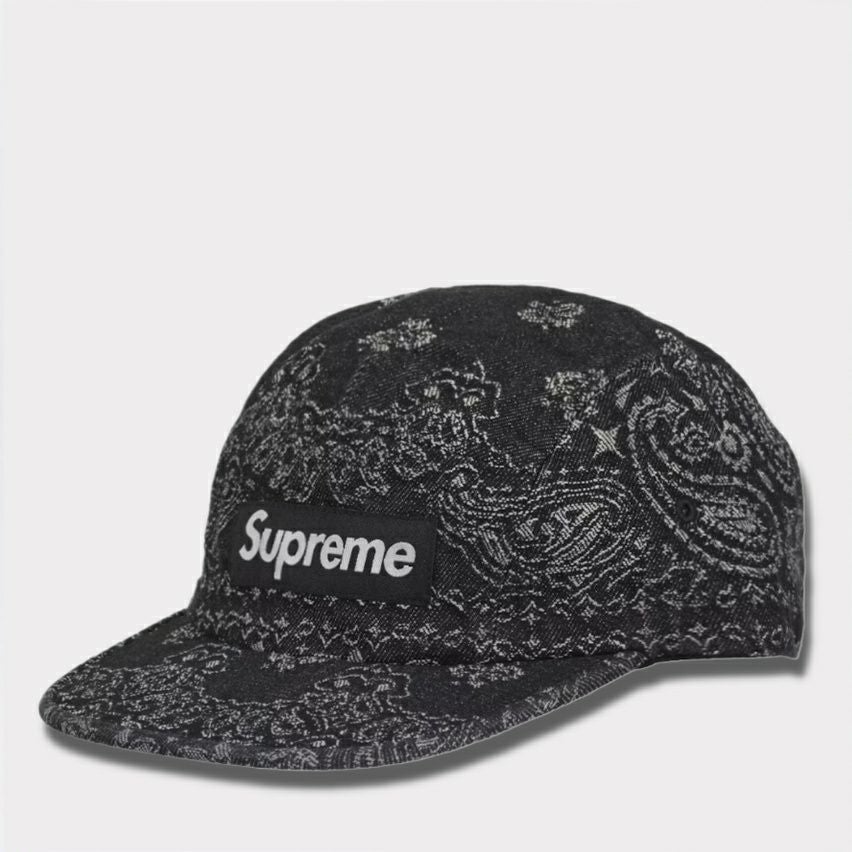 Supreme シュプリーム 2025SS Bandana Jacquard Denim Camp Cap バンダナジャガードデニムキャンプキャップ ブラック 黒