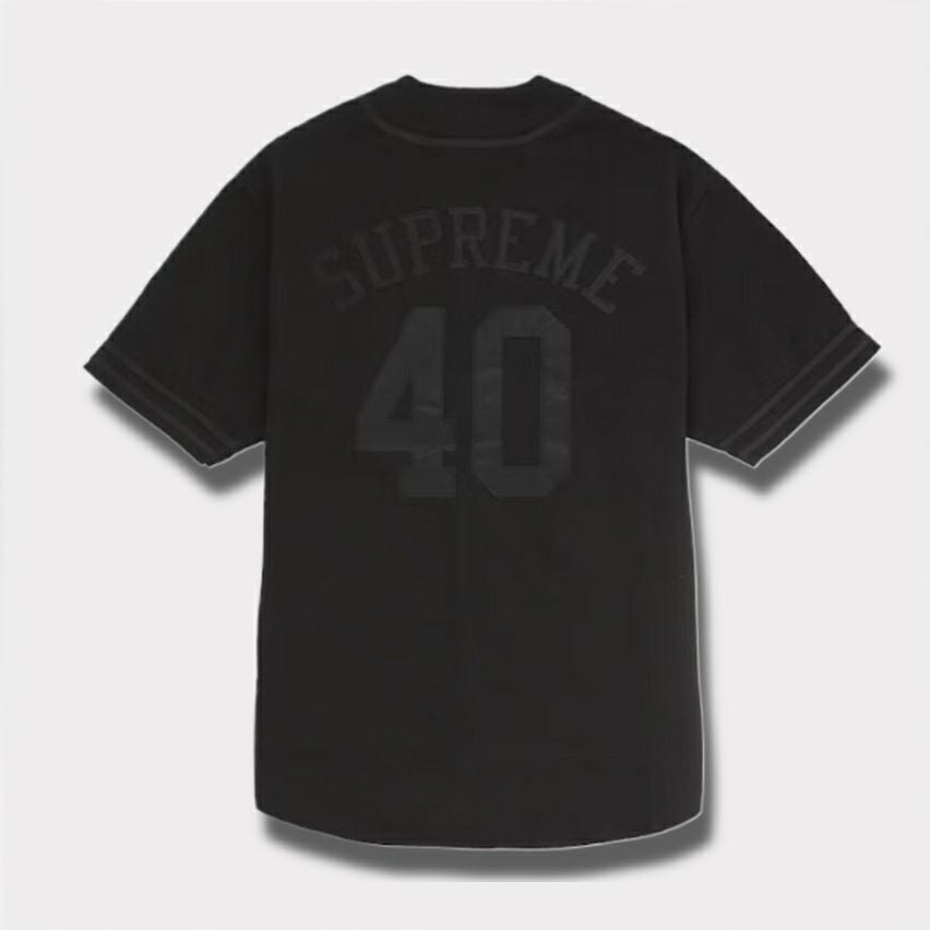 Supreme シュプリーム 2025SS 40 Acres Twill Baseball Jersey　40エーカーズズツイルベースボールジャージー　ブラック 黒1