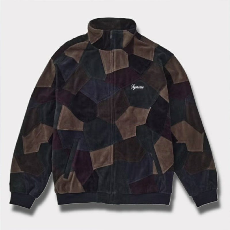 Supreme シュプリーム 2025SS Patchwork Velour Track Jacket　パッチワークベロアトラックジャケット　ダークネイビー