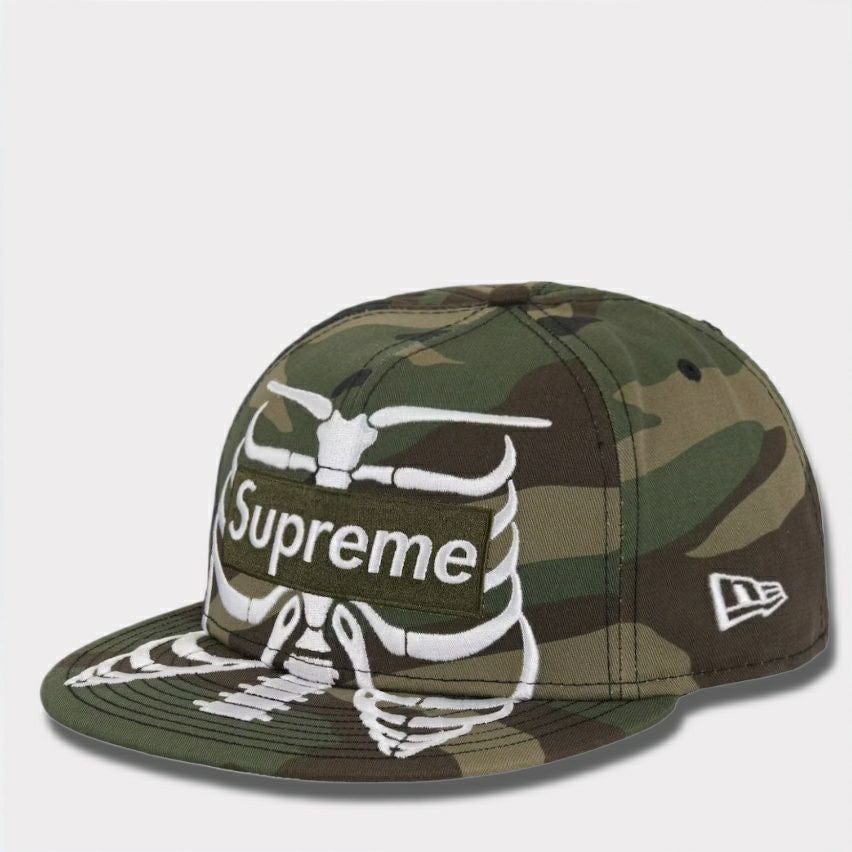 Supreme シュプリーム 2025SS Bones Box Logo New Era Cap ボーンズニューエラキャップ ウッドランドカモ