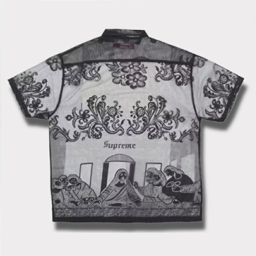 Supreme シュプリーム 2025SS Last Supper Lace S/S Shirt ラストサパーレースショートスリーブシャツ ブラック 黒1