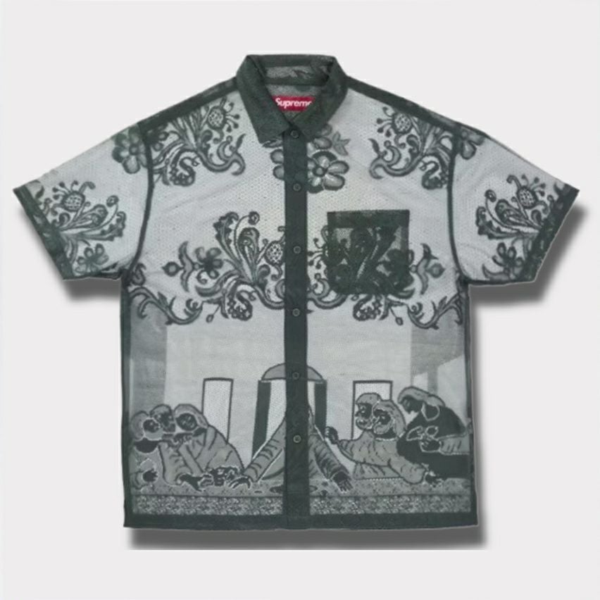 Supreme シュプリーム 2025SS Last Supper Lace S/S Shirt ラストサパーレースショートスリーブシャツ ダークグリーン