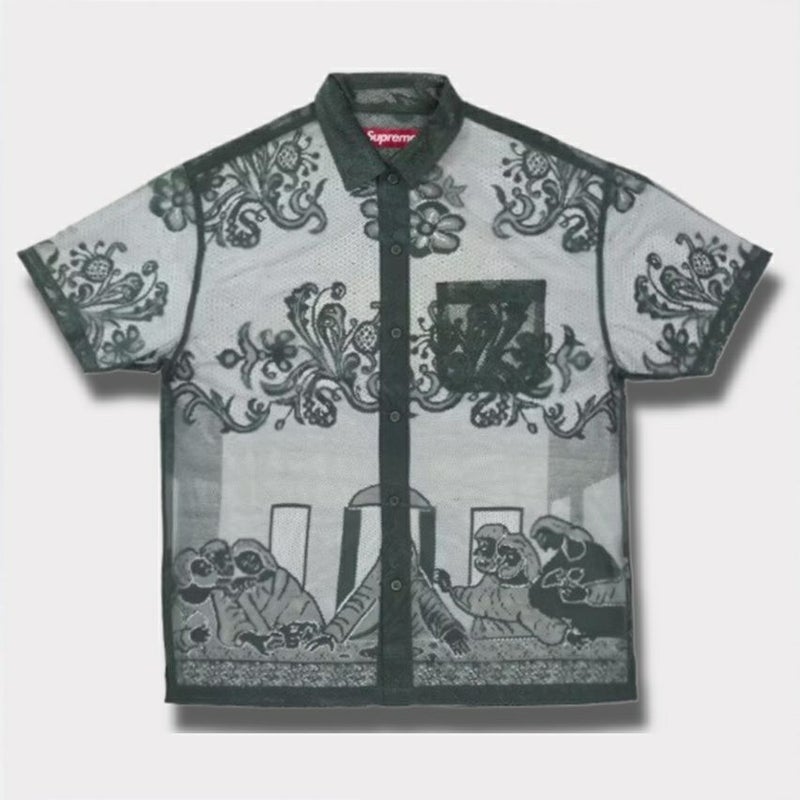 Supreme シュプリーム 2025SS Last Supper Lace S/S Shirt ラストサパーレースショートスリーブシャツ ダークグリーン