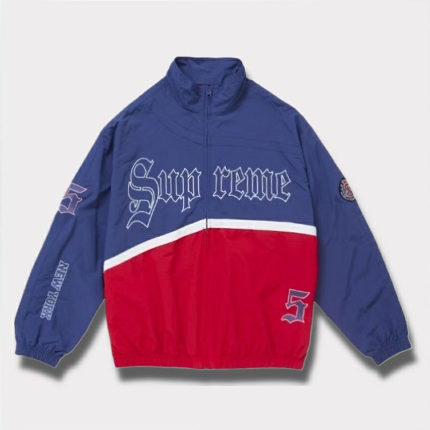 SUPREME スタジャン ブルー/レッド Supreme シュプリーム 2025SS Old English Track Jacket オールド