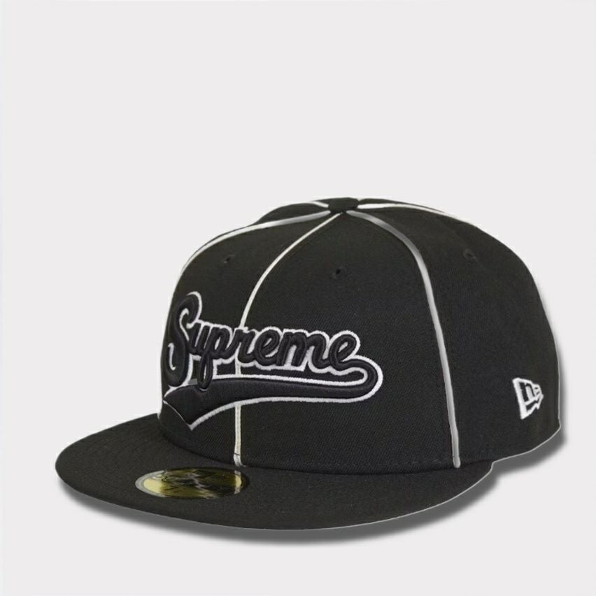 Supreme シュプリーム 2025SS Piping Script Logo New Era Cap パイピングスクリプトロゴニューエラキャップ ブラック 黒