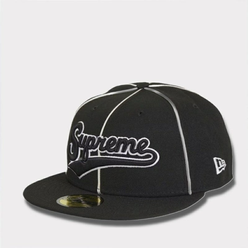 Supreme シュプリーム 2025SS Piping Script Logo New Era Cap パイピングスクリプトロゴニューエラキャップ ブラック 黒