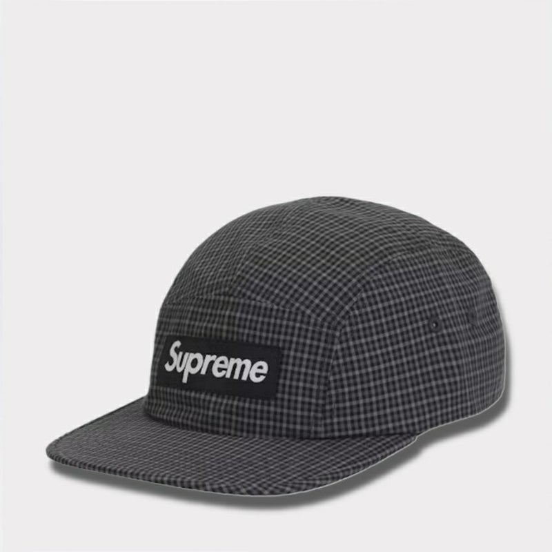Supreme シュプリーム 2025SS Cordura Plaid Camp Cap コーデュラプレイドキャンプキャップ ブラック 黒