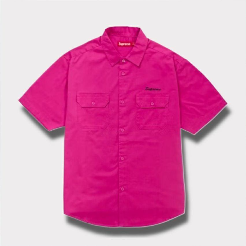 Supreme シュプリーム 2025SS Rhinestone Pin Up S/S Work Shirt ラインストーンピンナップショートスリーブワークシャツ　フーシャ1