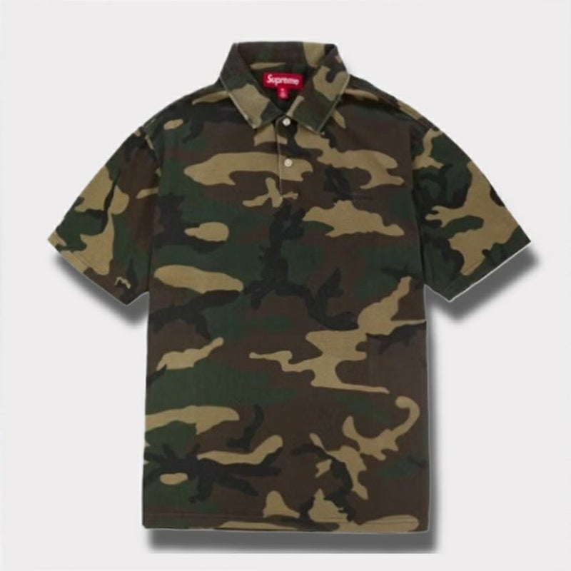 Supreme シュプリーム 2025SS Washed Camo Polo ウォッシュドカモポロシャツ ウッドランドカモ