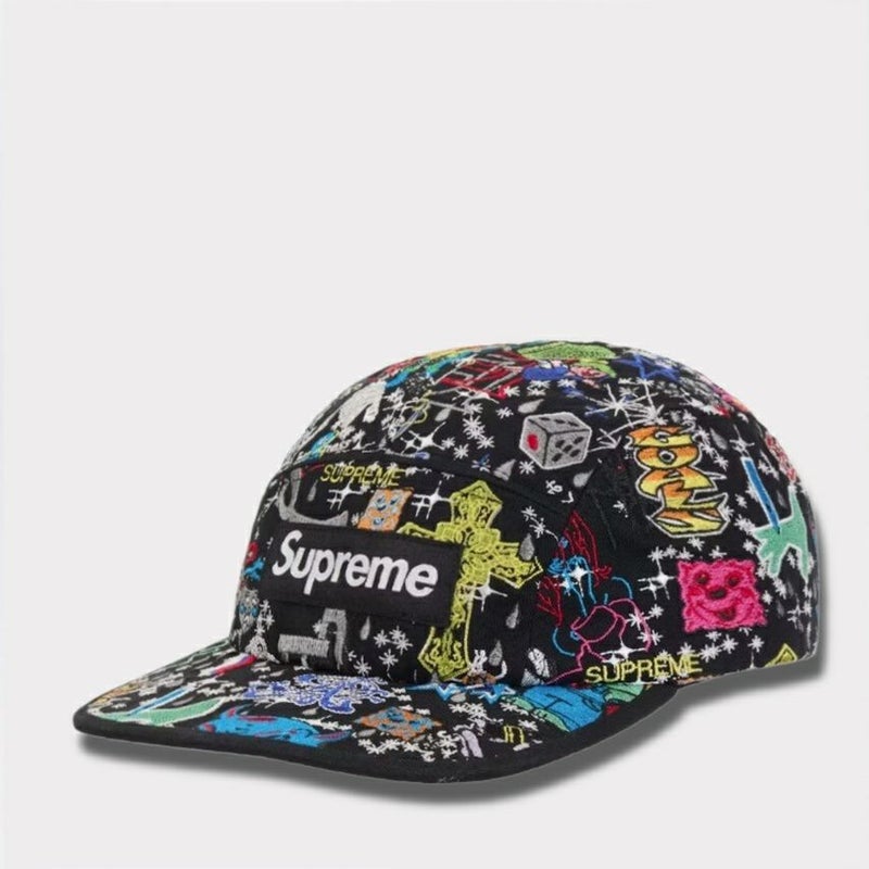  Supreme シュプリーム 2025SS AOI Embroidered Camp Cap AOIエンブロイダリーキャンプキャップ ブラック