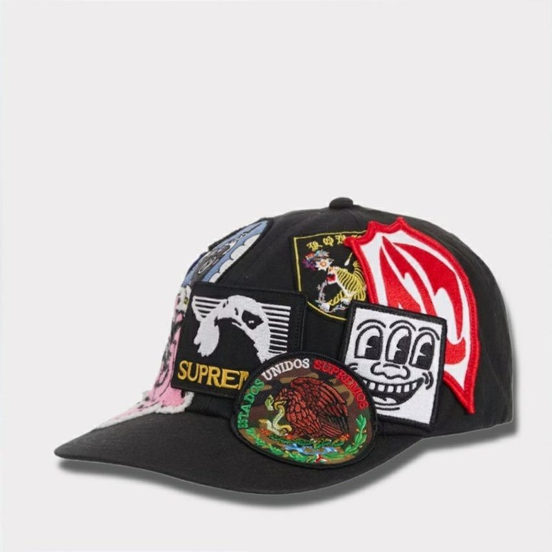 Supreme シュプリーム 2025SS Patches 6-Panel パッチ 6パネルキャップ ブラック