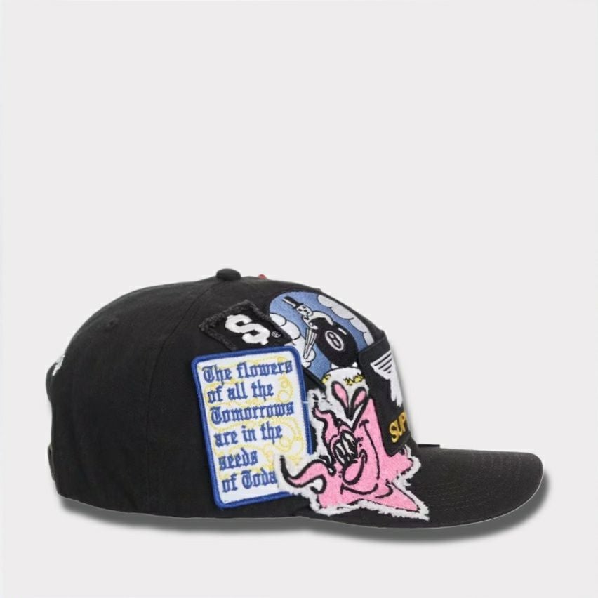 Supreme シュプリーム 2025SS Patches 6-Panel パッチ 6パネルキャップ ブラック1