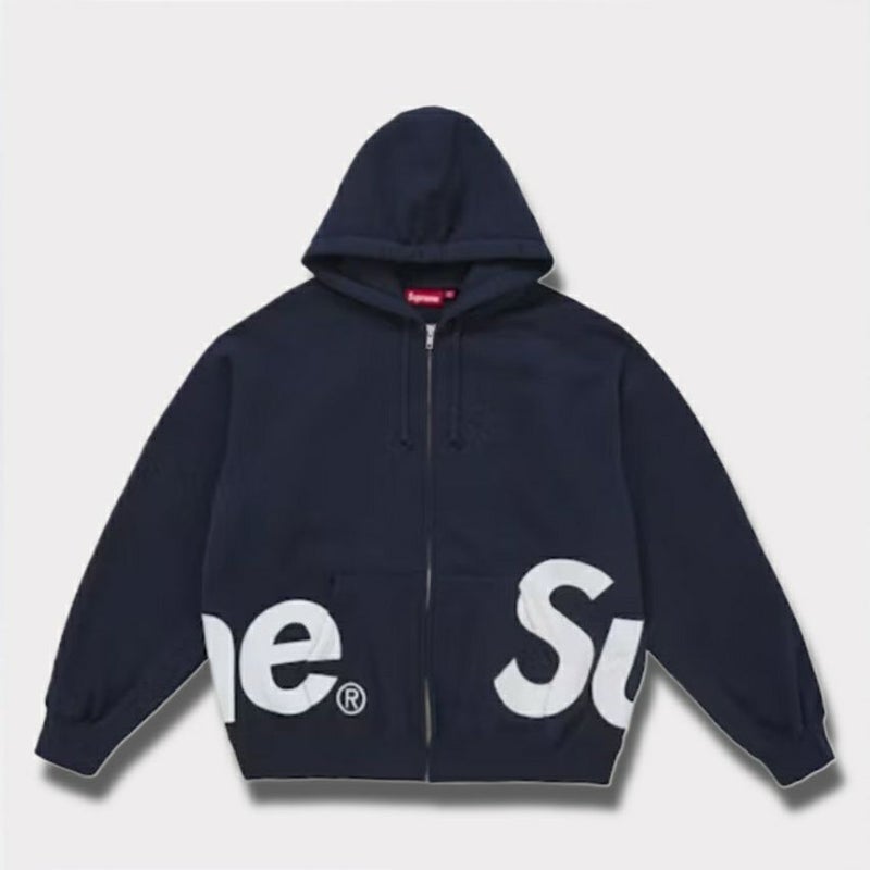 Supreme シュプリーム 2025SS Big Logo Zip Up Hooded Sweatshirt ビッグロゴ ジップアップ フードパーカー ネイビー