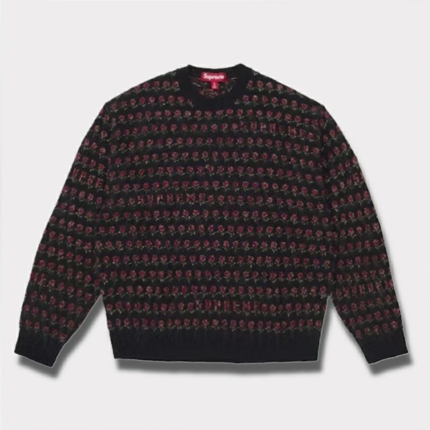 Supreme シュプリーム 2025AW Flowers Metallic Sweater フラワーズ メタリック セーター ブラック