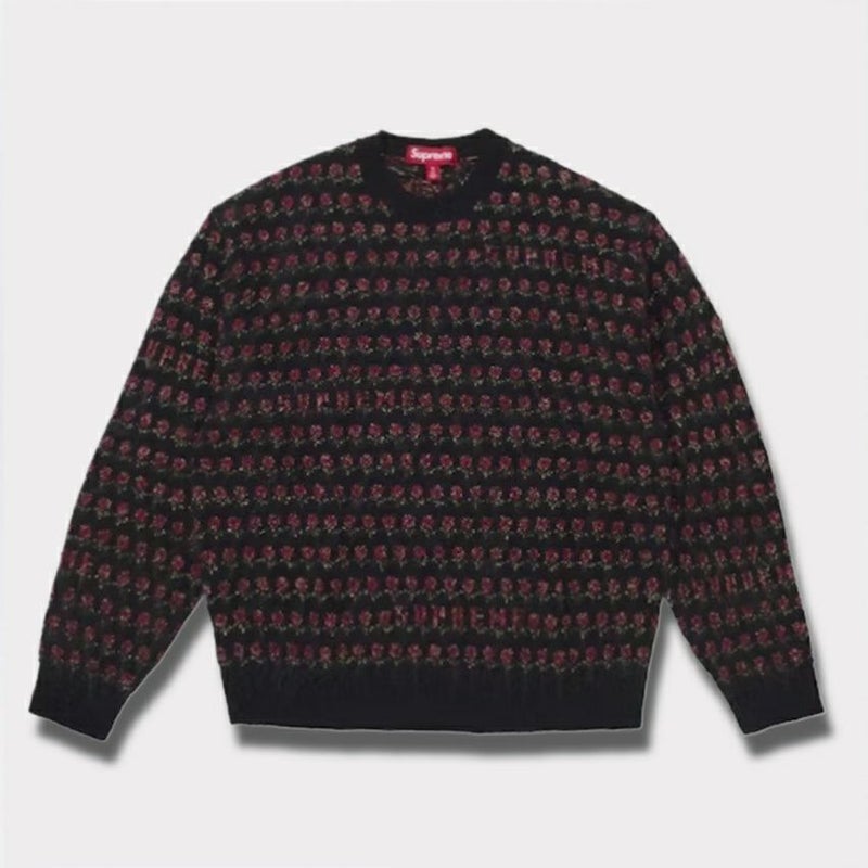 Supreme シュプリーム 2025AW Flowers Metallic Sweater フラワーズ メタリック セーター ブラック