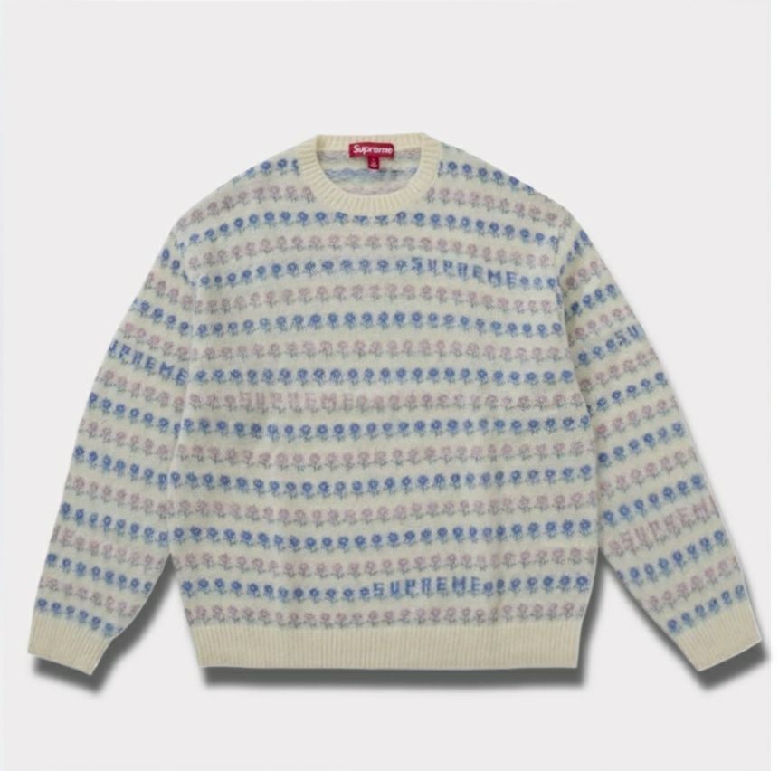 Supreme シュプリーム 2025AW Flowers Metallic Sweater フラワーズ メタリック セーター アイボリー