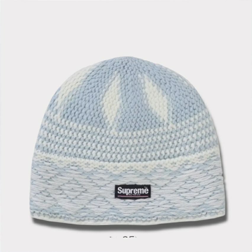 Supreme シュプリーム 2025AW Diamond Beanie ダイヤモンド ビーニー ニット帽　ライトブルー