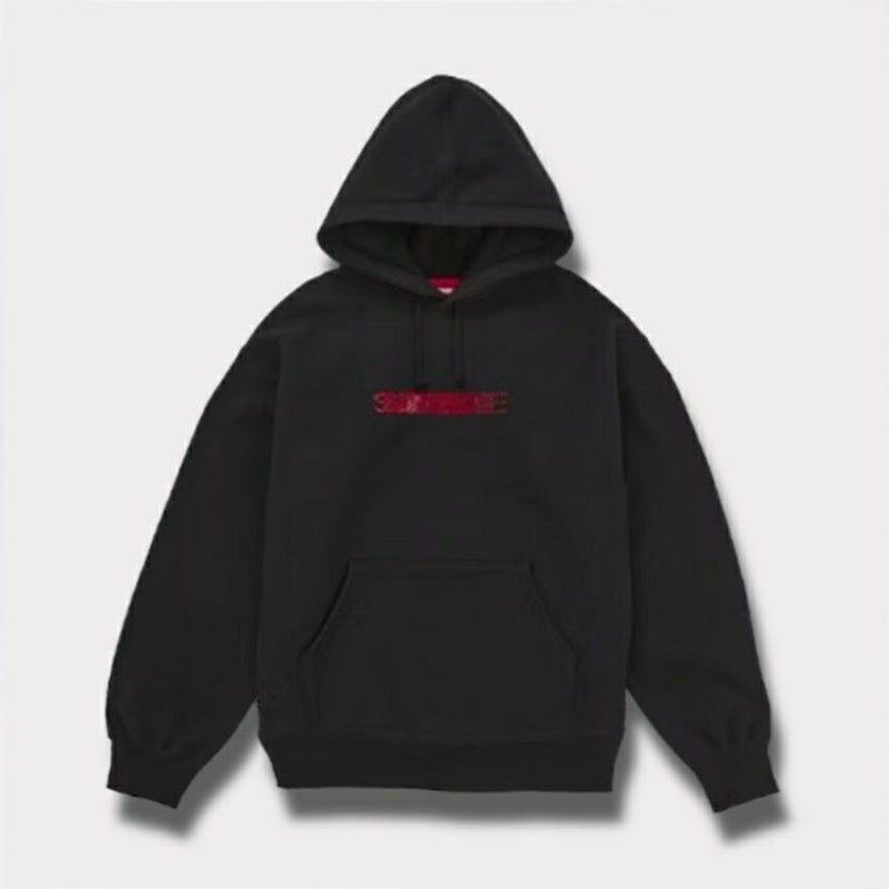 Supreme シュプリーム 2025AW Swarovski Motion Logo Hooded Sweatshirt スワロフスキー モーション ロゴ フードパーカー ブラック