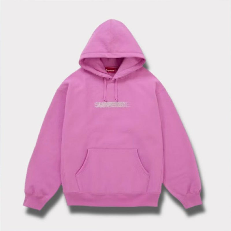  Supreme シュプリーム 2025AW Swarovski Motion Logo Hooded Sweatshirt スワロフスキー モーション ロゴ フードパーカー ピンク