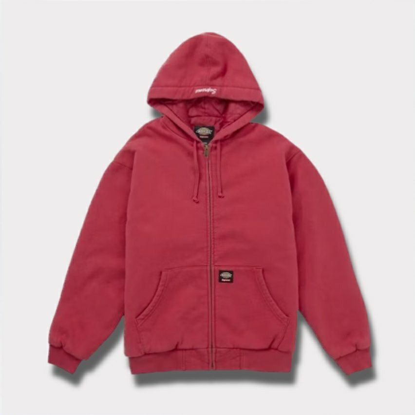 Supreme シュプリーム 2025AW Dickies Quilted Lined Zip Up Hooded Sweatshirt ディッキーズ キルテッド ラインド ジップ アップ パーカー バーントレッド