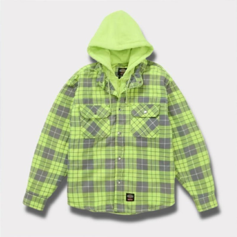Supreme シュプリーム 2025AW Dickies Lined Zip Up Hooded Flannel Shirt　ディッキーズ ラインド ジップ アップ フード フランネル シャツ フローセントイエロー