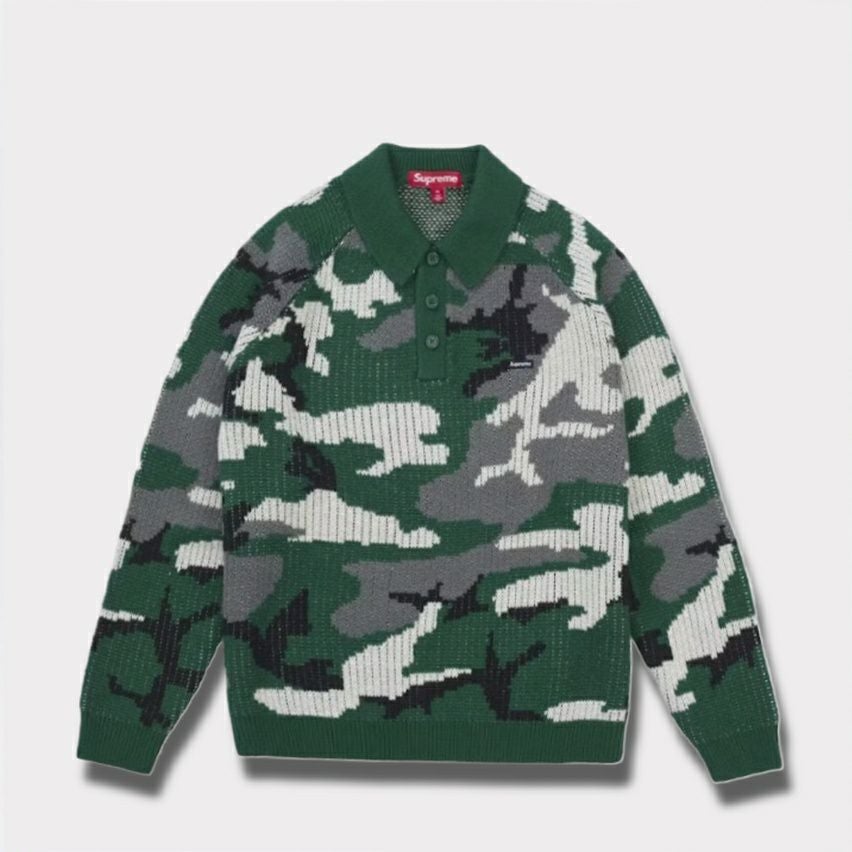 Supreme シュプリーム 2025AW Small Box Polo Sweater スモール ボックス ポロ セーター グリーンカモ