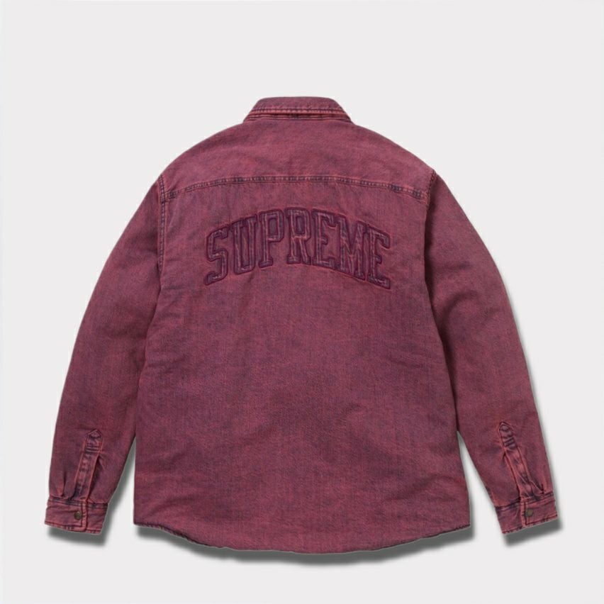Supreme シュプリーム 2025AW Shearling Lined Denim Work Shirt　シアリング ラインド デニム ワーク シャツ　オーバーダイドピンク