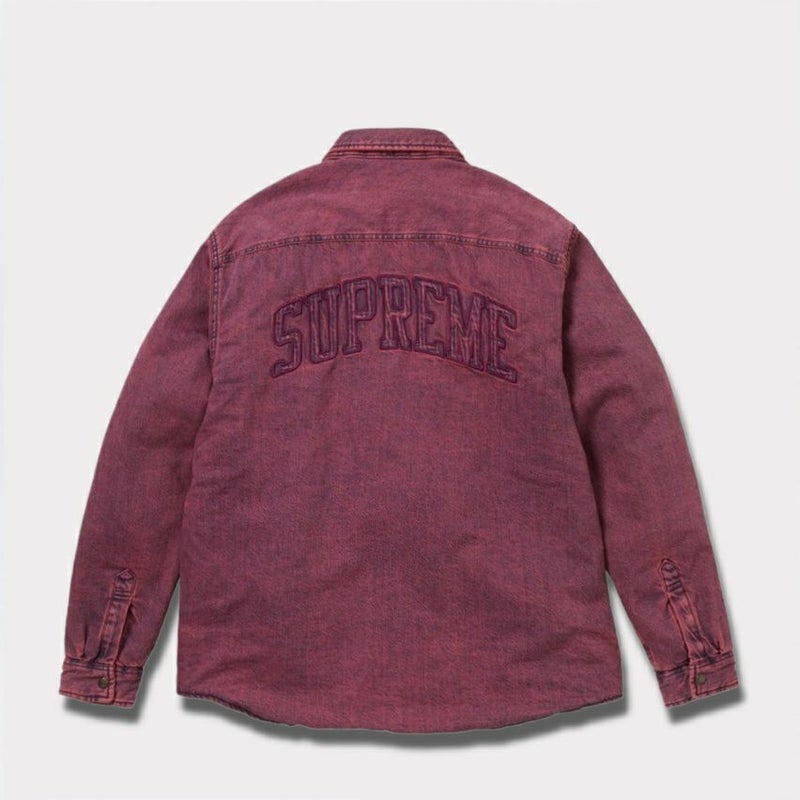 Supreme シュプリーム 2025AW Shearling Lined Denim Work Shirt　シアリング ラインド デニム ワーク シャツ　オーバーダイドピンク