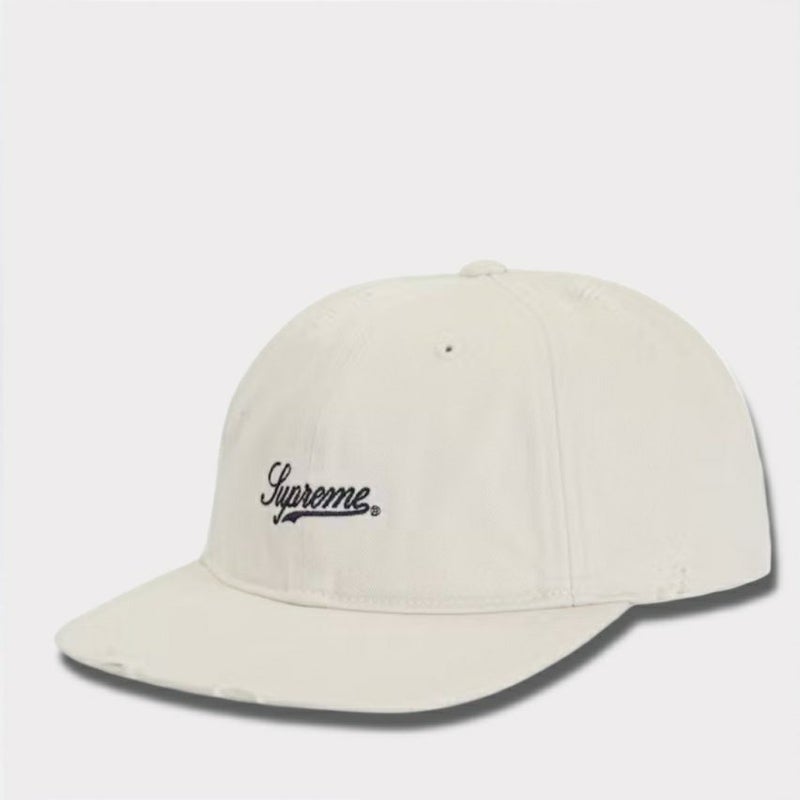 Supreme シュプリーム 2025AW Distressed Script 6-Panel　ディストレスト スクリプト 6パネルキャップ ストーン