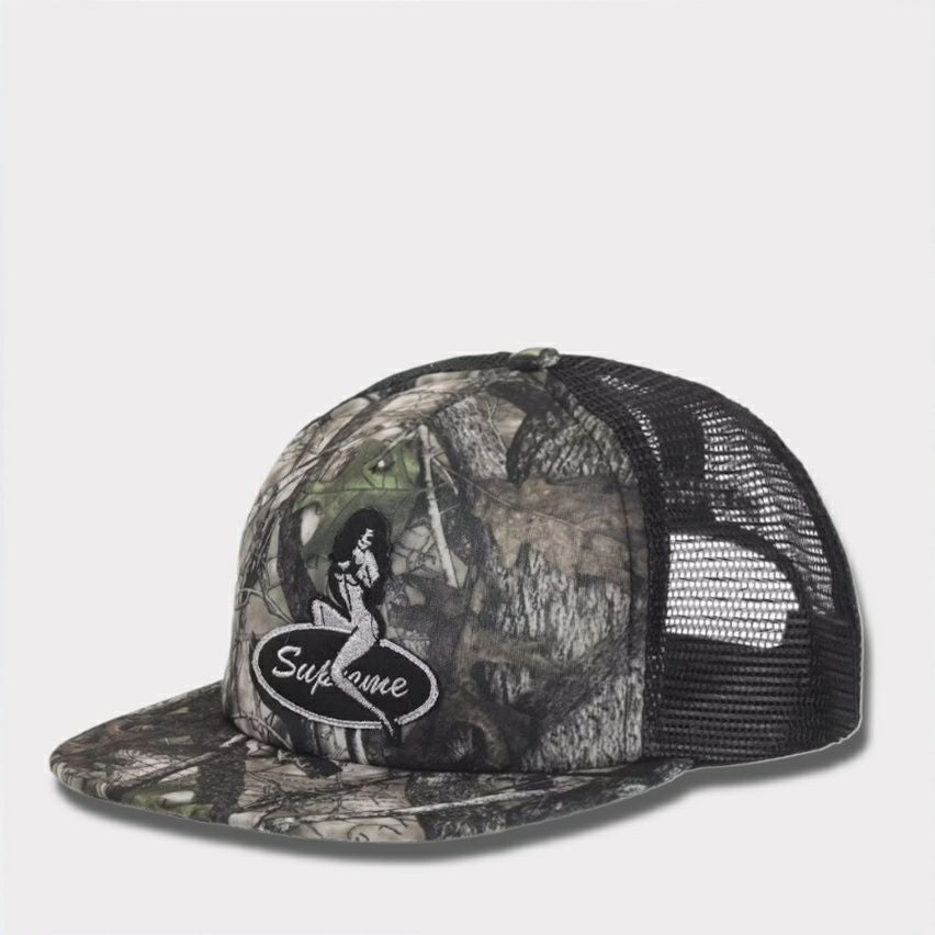 Supreme シュプリーム 2025AW Pinup Mesh Back 5-Panel Capピンアップ メッシュバック 5パネルキャップ　トゥルーティンバーHTC フォールカモ