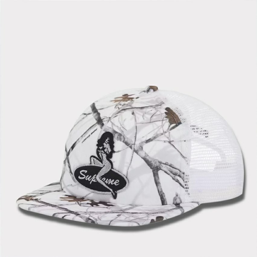 Supreme シュプリーム 2025AW Pinup Mesh Back 5-Panel Capピンアップ メッシュバック 5パネルキャップ　トゥルーティンバーコンシール ホワイトカモ