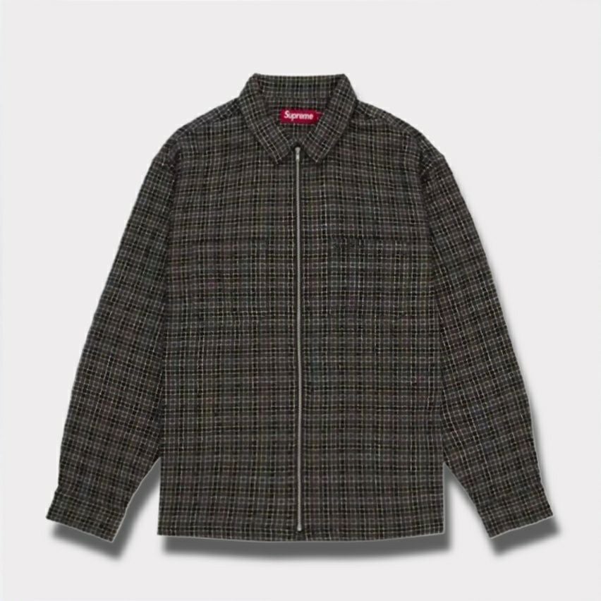 Supreme シュプリーム 2025AW Metallic Plaid Zip Up Shirt メタリック