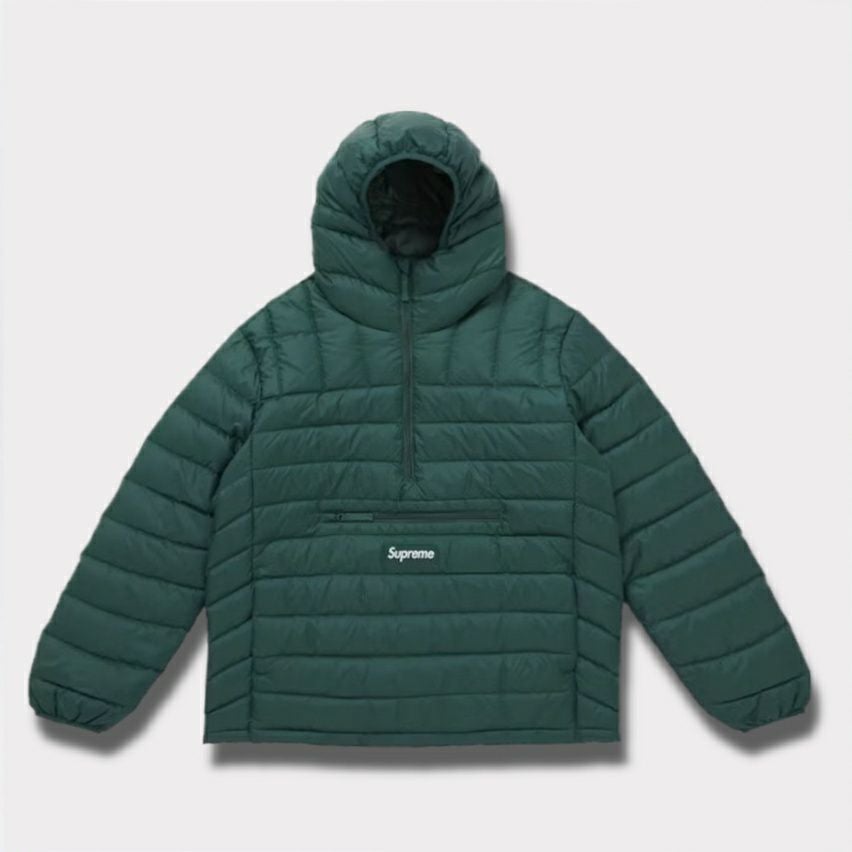 Supreme オリーブ ハーフジップジャケット Supreme Paneled Half Zip Pullover 'Olive Green White' SUP-FW22-730