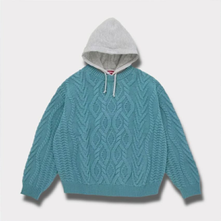 Supreme シュプリーム 2025AW Cable Hooded Sweater　ケーブル フード セーター　ティール