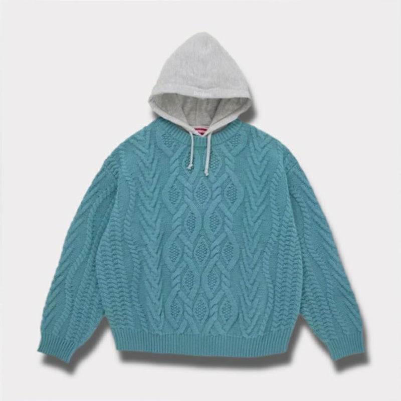 Supreme シュプリーム 2025AW Cable Hooded Sweater　ケーブル フード セーター　ティール