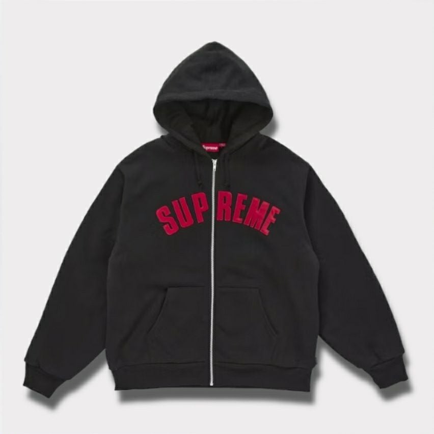 Supreme シュプリーム 2025AW Arc Thermal Lined Zip Up Hooded Sweatshirt　アーク サーマル ラインド ジップ アップ フード パーカー ブラック