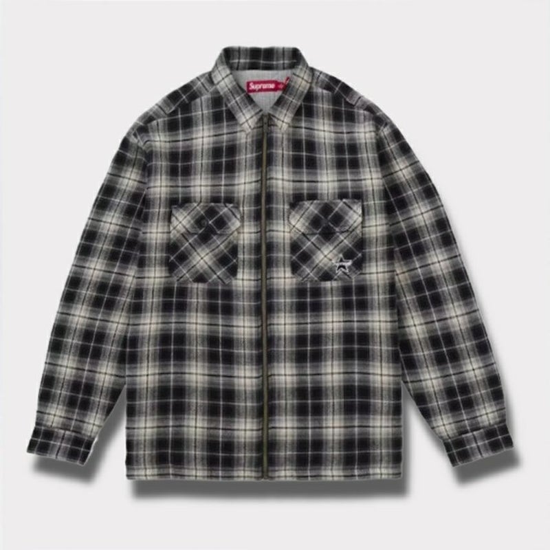 Supreme シュプリーム 2025AW Thermal Lined Zip Up Flannel Shirt サーマル ラインド ジップ アップ フランネル シャツ ブラック
