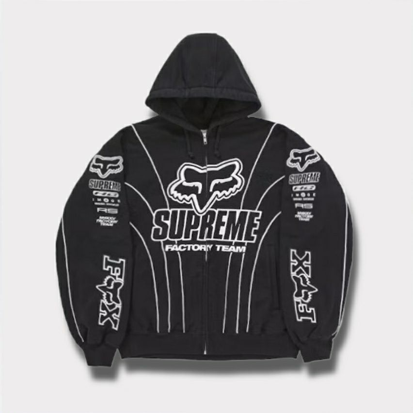 Supreme シュプリーム 2025AW Fox Racing Zip Up Hooded Sweatshirt　フォックスレーシング ジップ アップ フード パーカー ブラック