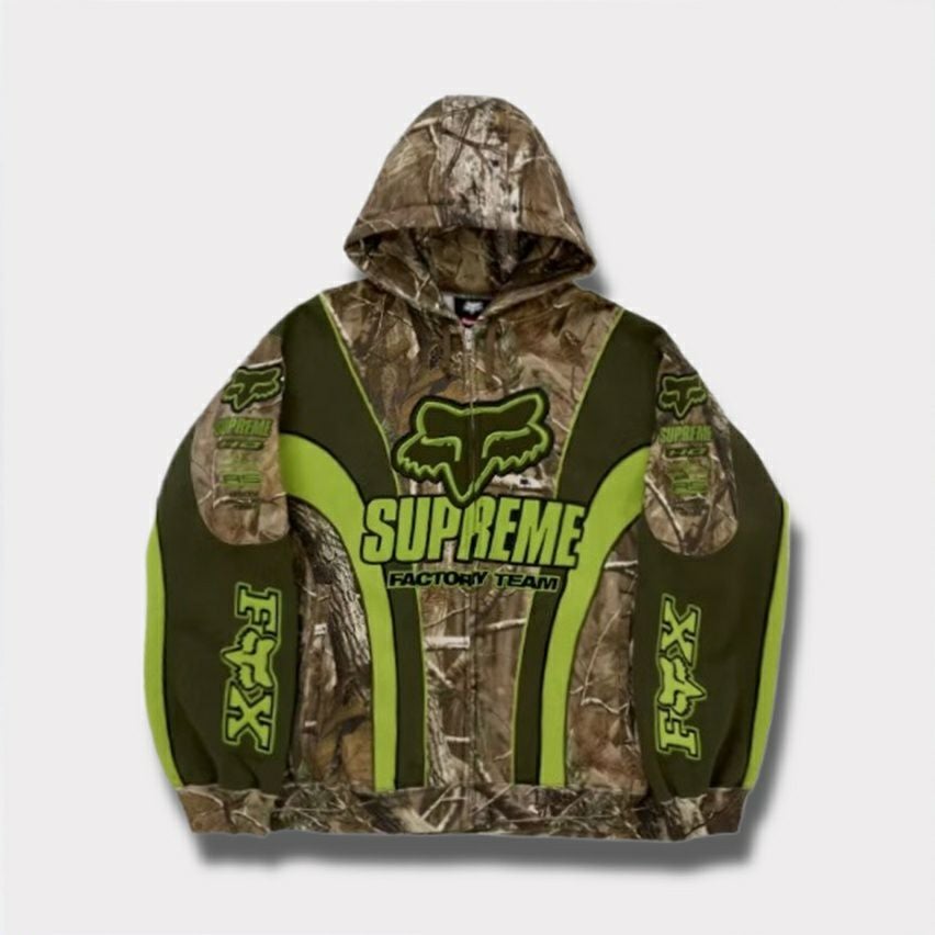 Supreme シュプリーム 2025AW Fox Racing Zip Up Hooded Sweatshirt　フォックスレーシング ジップ アップ フード パーカー リアルツリーAPカモ