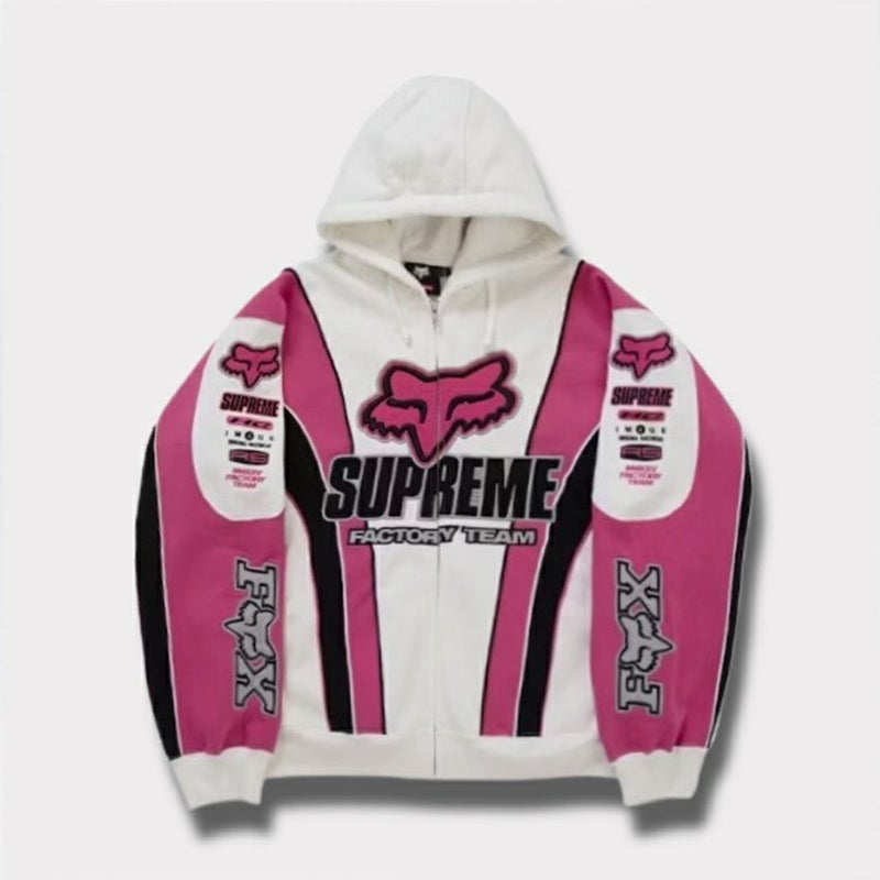 Supreme シュプリーム 2025AW Fox Racing Zip Up Hooded Sweatshirt　フォックスレーシング ジップ アップ フード パーカー ホワイト
