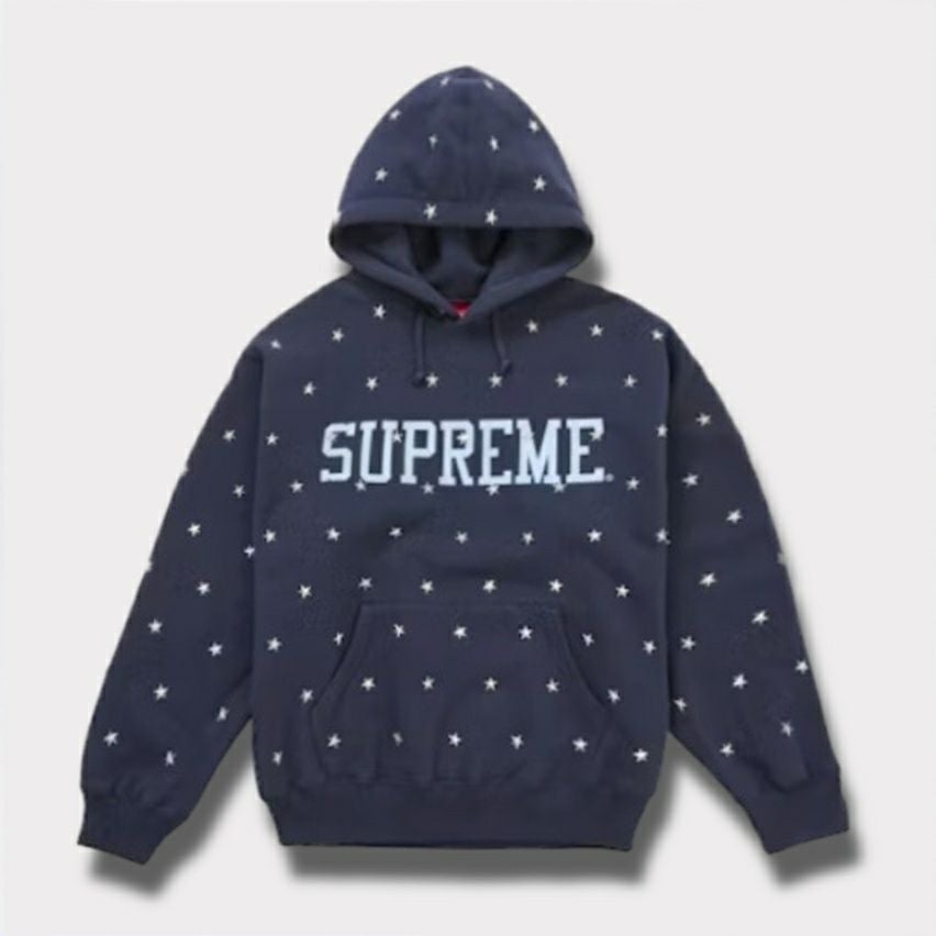 Supreme シュプリーム 2025AW Stars Studded Hooded Sweatshirt スター スタッズ フード パーカー ネイビー