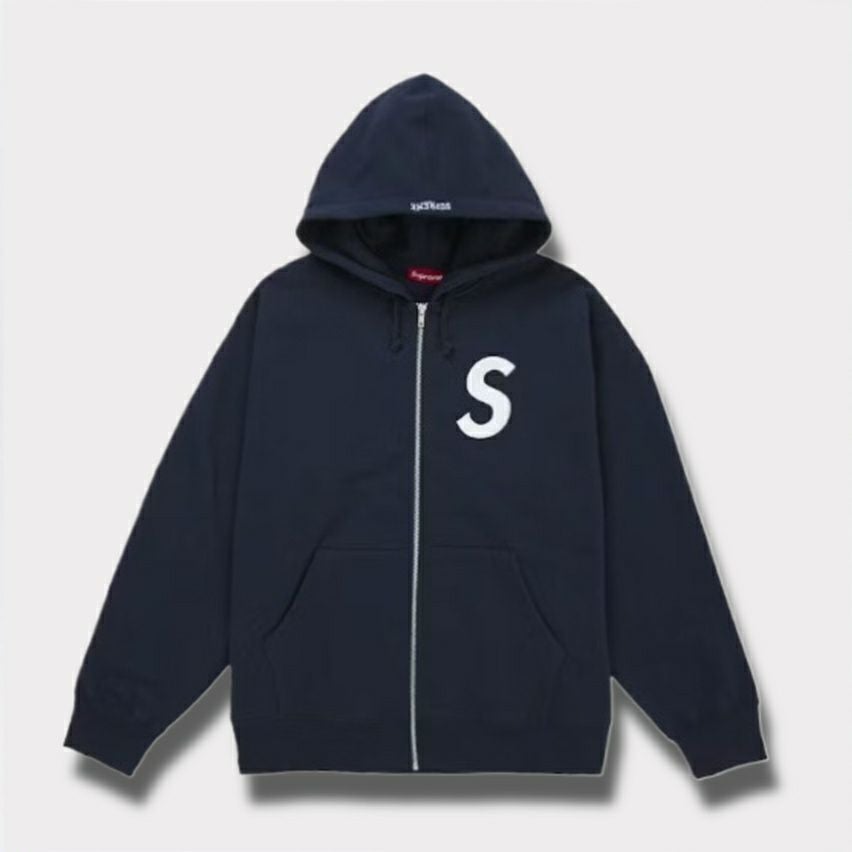  Supreme シュプリーム 2025AW S Logo Zip Up Hooded Sweatshirt Sロゴ ジップアップ フードパーカー ネイビー