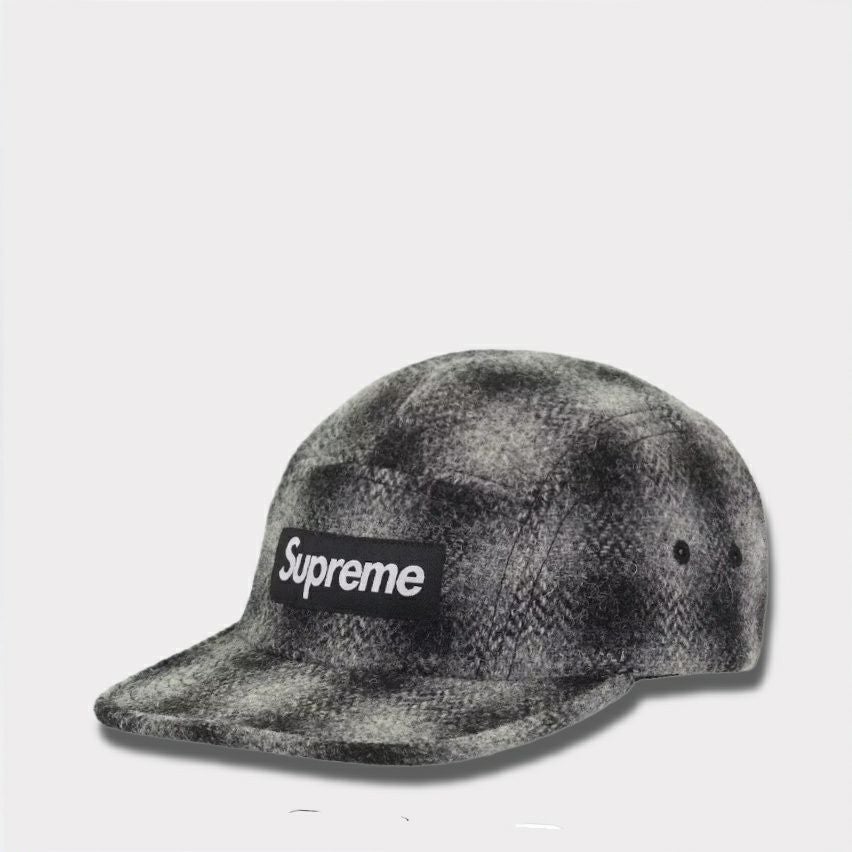Supreme シュプリーム 2025AW Harris Tweed Camp Cap ハリスツイード キャンプキャップ ブラック