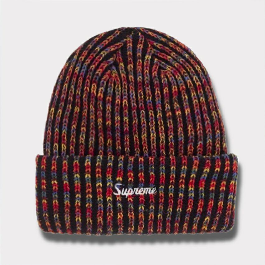 Supreme シュプリーム 2025AW Rainbow Loose Gauge Beanie レインボー ルーズゲージ ビーニー ブラック