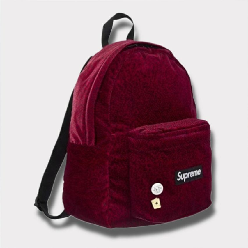 Supreme シュプリーム 2025AW Velvet Backpack ベルベット バックパック レッドレオパード1