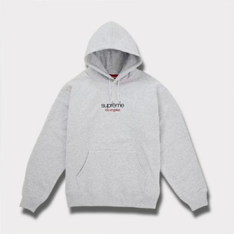  Supreme シュプリーム 2025AW Classic Logo Shop Hooded Sweatshirt　【Los Angels】　クラシック ロゴ ショップ フード スウェットシャツ　ヘザーグレー